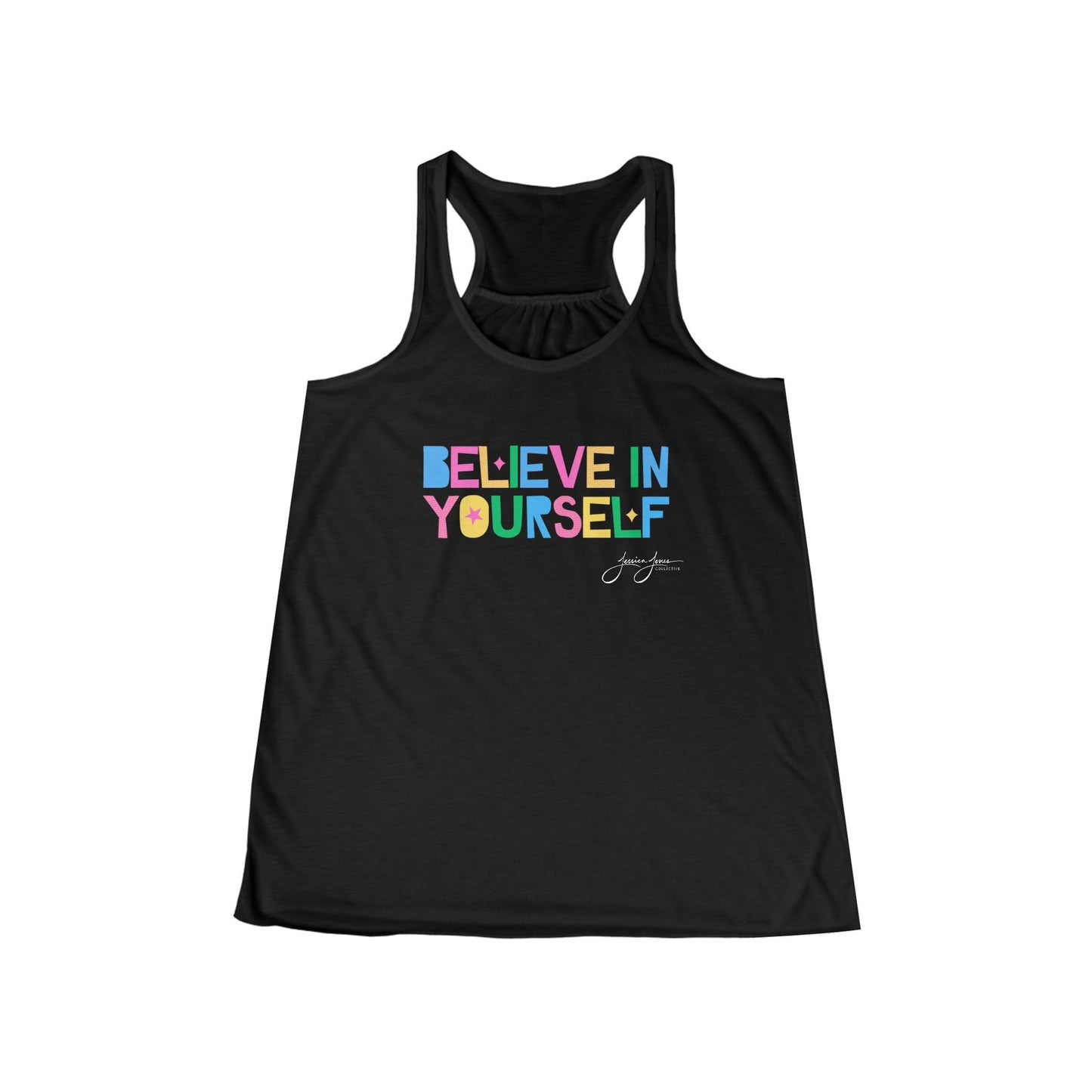 Believe in Yourself Women's Flowy Racerback Tank