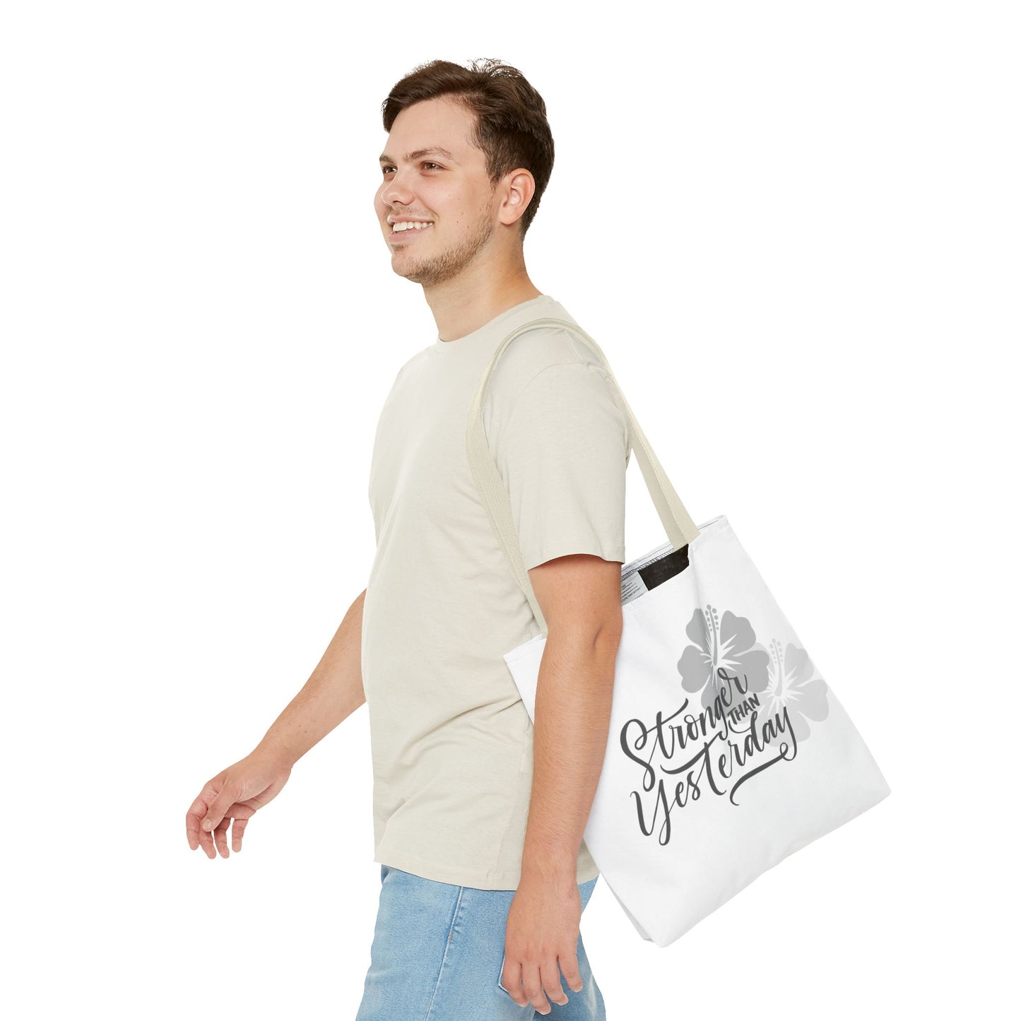 "Stronger Than Yesterday" Tote Bag