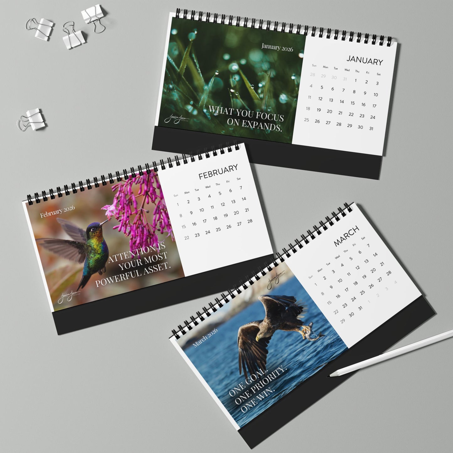 2026 Unrelenting Focus Desktop Calendar