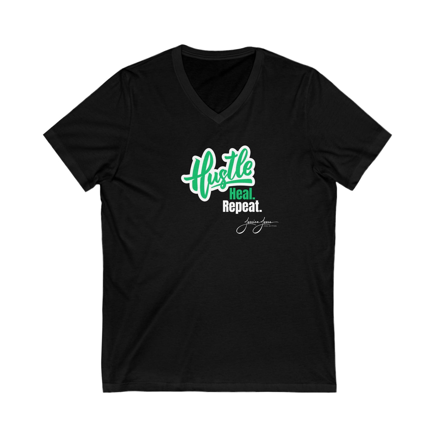 Hustle Heal Repeat Unisex V-Neck Tee