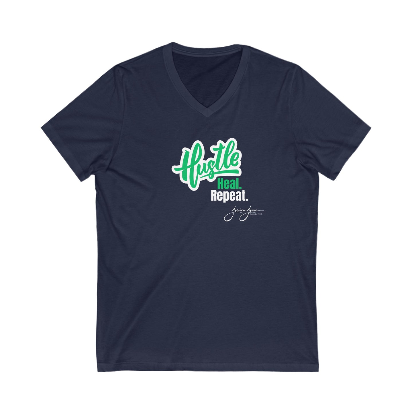 Hustle Heal Repeat Unisex V-Neck Tee