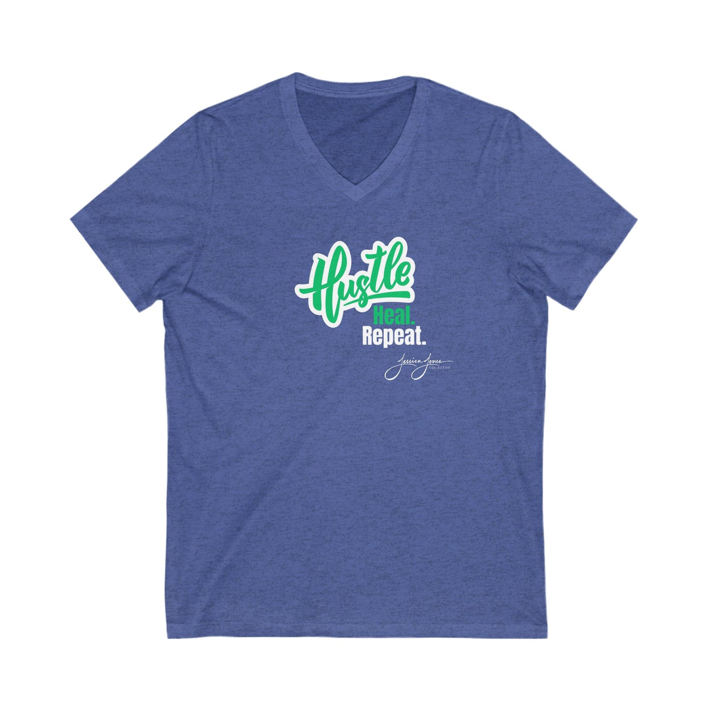 Hustle Heal Repeat Unisex V-Neck Tee