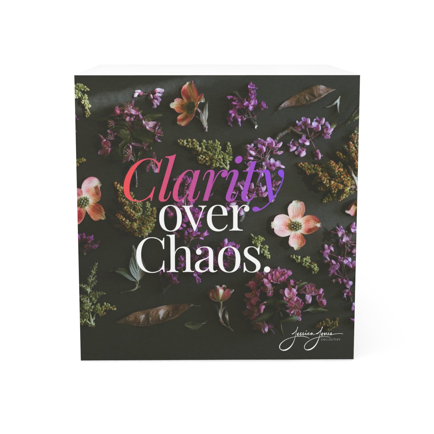 Clarity Over Chaos(TM) Sticky Notes_black flowers
