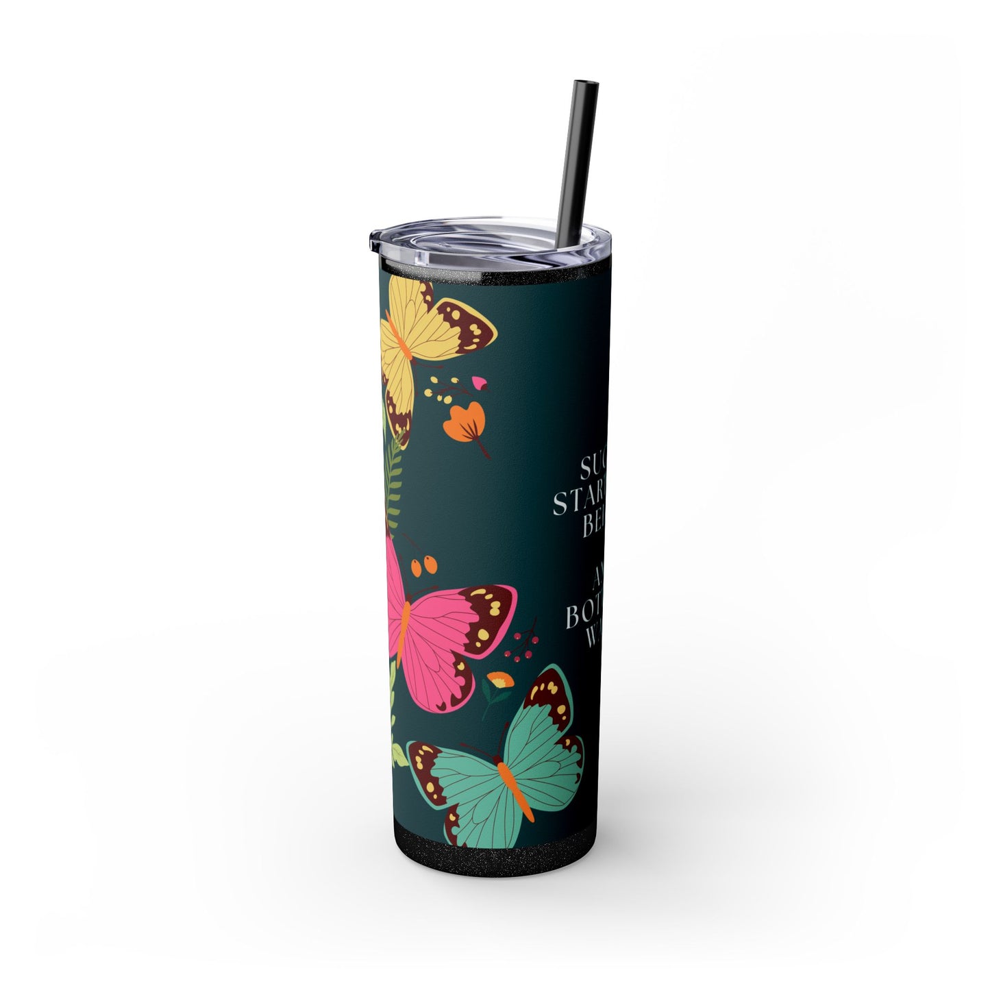 "Success Starts With Belief" Skinny Matte Tumbler, 20oz