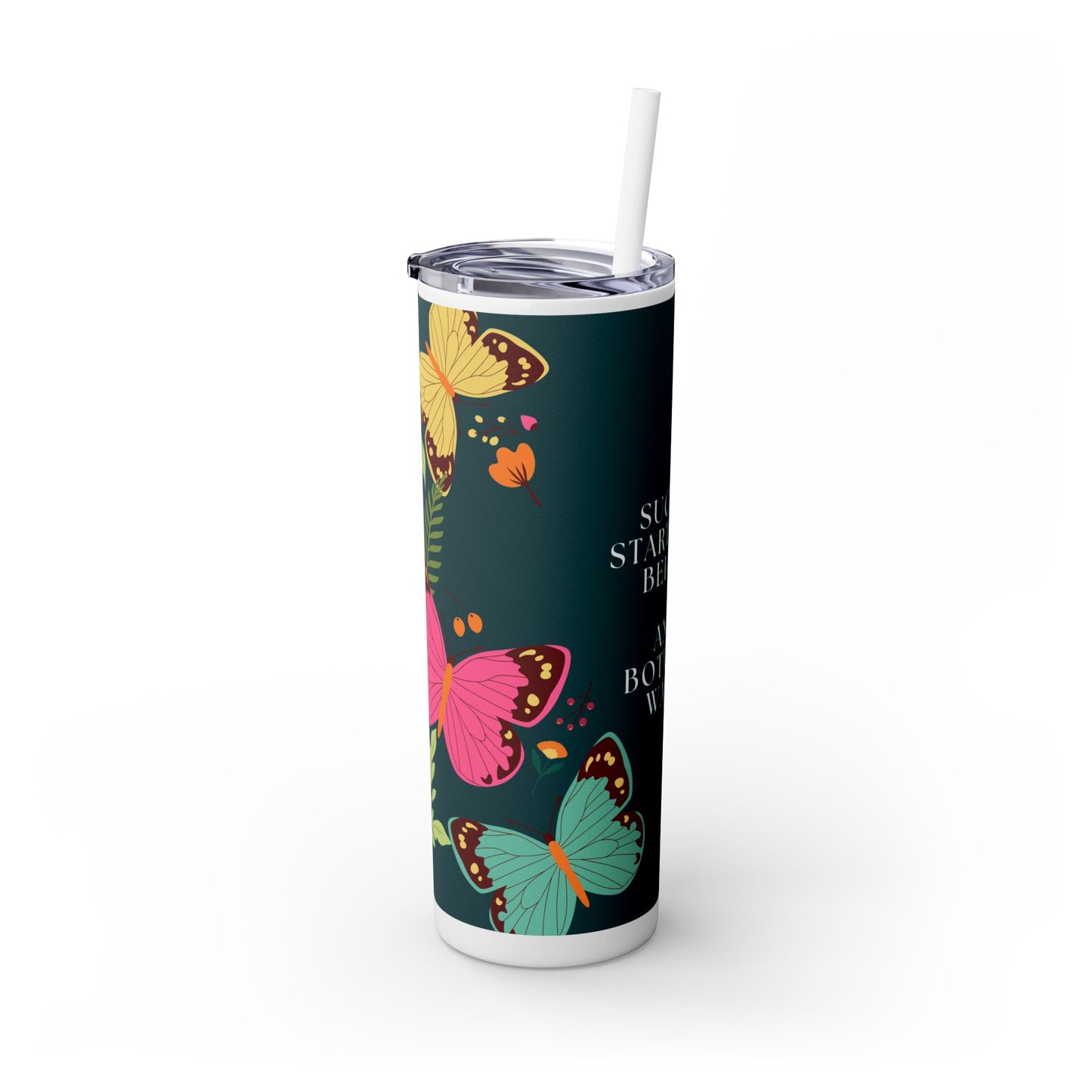 "Success Starts With Belief" Skinny Matte Tumbler, 20oz