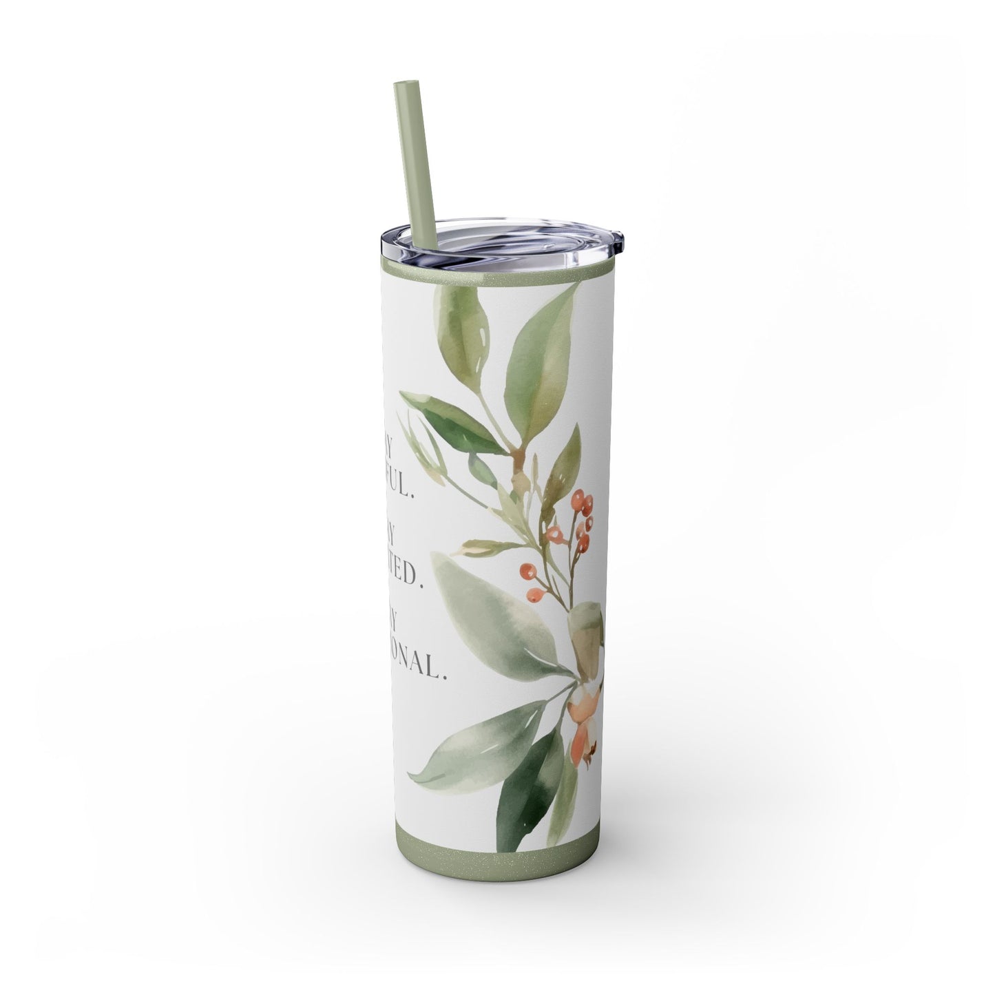 "Stay Intentional" Skinny Matte Tumbler, 20oz