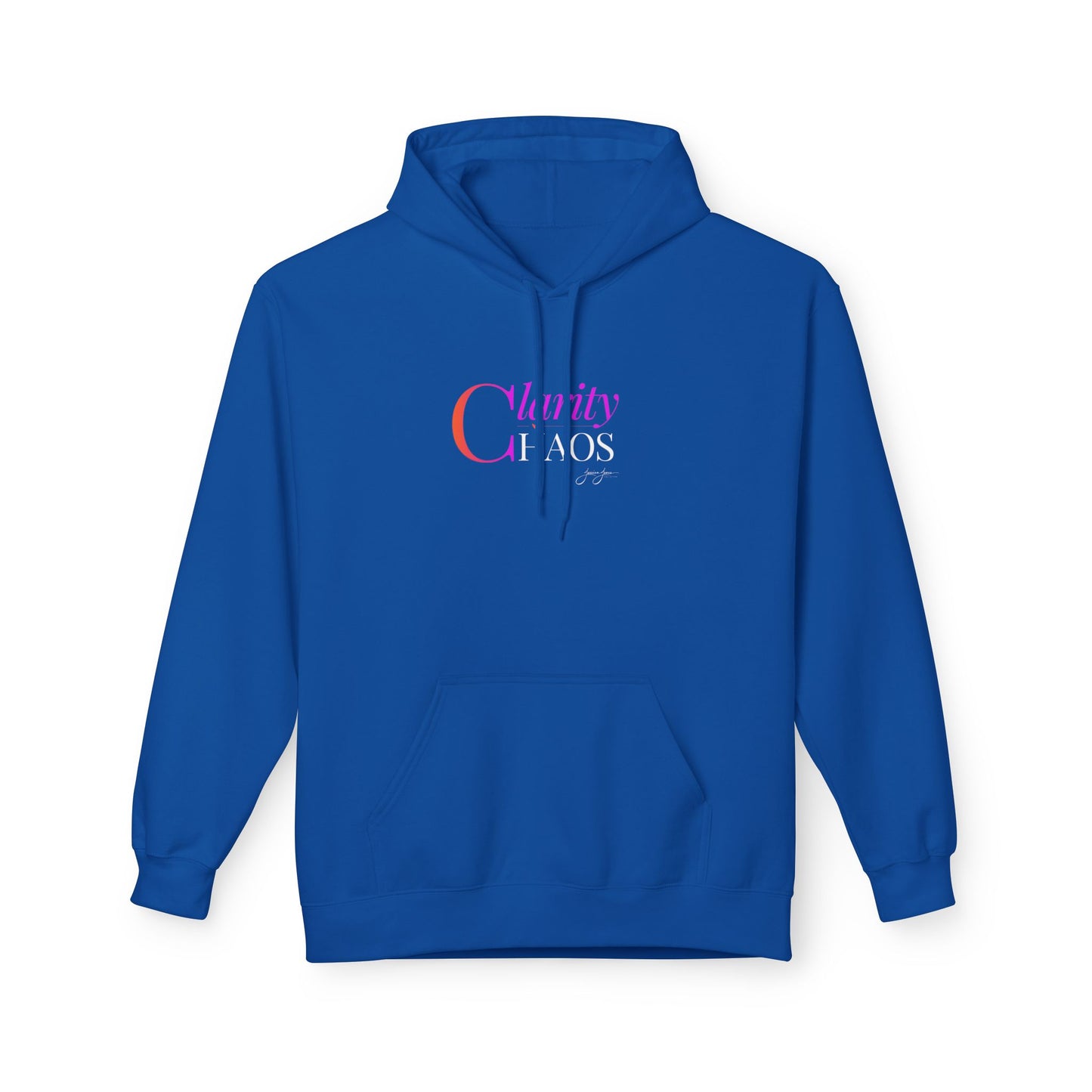 Clarity Over Chaos Script Hoodie — Pink Gradient
