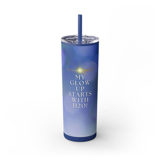 "Glow Up" Skinny Matte Tumbler, 20oz