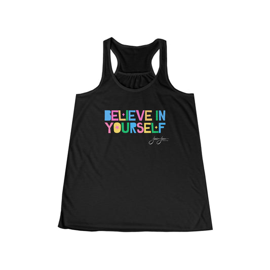 Believe in Yourself Women's Flowy Racerback Tank